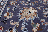 Grey Persian Nain Hand Knotted Wool & Silk Rug - 8' 11" X 12' 3"