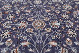 Grey Persian Nain Hand Knotted Wool & Silk Rug - 8' 11" X 12' 3"