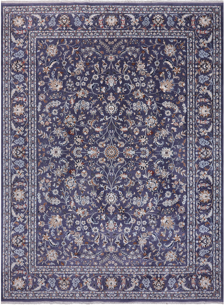 Grey Persian Nain Hand Knotted Wool & Silk Rug - 8' 11" X 12' 3"