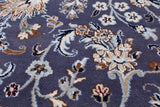 Grey Persian Nain Hand Knotted Wool & Silk Rug - 8' 11" X 12' 3"