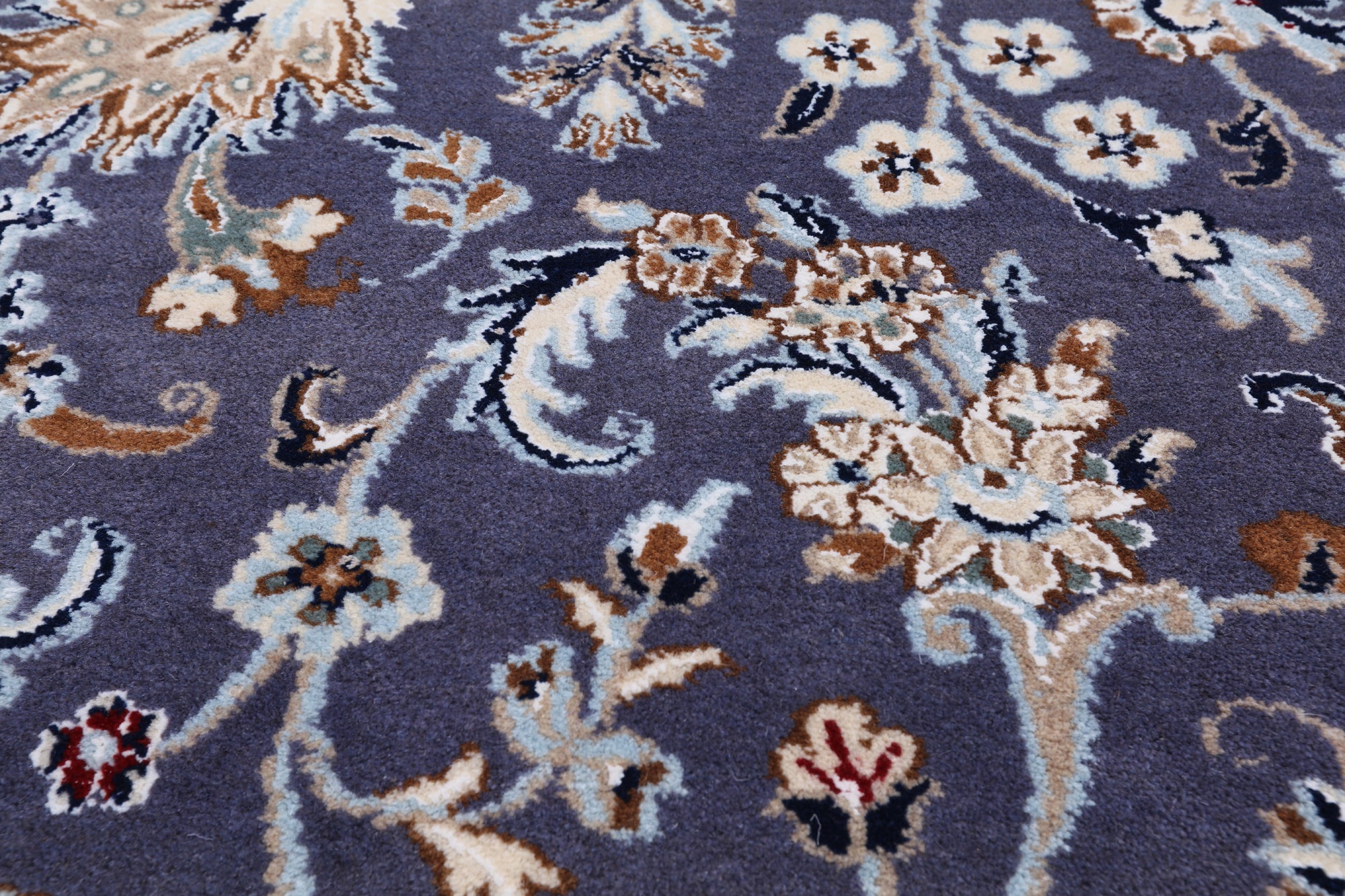 Grey Persian Nain Hand Knotted Wool & Silk Rug - 8' 11" X 12' 3"