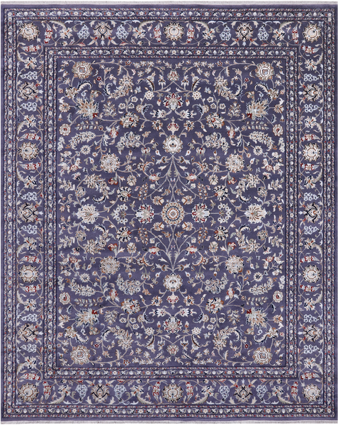 Grey Persian Nain Hand Knotted Wool & Silk Rug - 8' 0" X 10' 1"