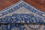 Blue Persian Nain Hand Knotted Wool & Silk Rug - 8' 11" X 12' 4"
