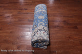 Blue Persian Nain Hand Knotted Wool & Silk Rug - 8' 11" X 12' 4"