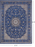 Blue Persian Nain Hand Knotted Wool & Silk Rug - 8' 11" X 12' 4"