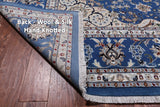 Blue Persian Nain Hand Knotted Wool & Silk Rug - 8' 11" X 12' 4"