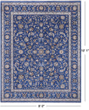 Blue Persian Nain Hand Knotted Wool & Silk Rug - 8' 0" X 10' 1"