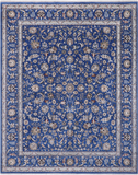 Blue Persian Nain Hand Knotted Wool & Silk Rug - 8' 0" X 10' 1"