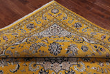Gold Square Persian Nain Hand-Knotted Wool & Silk Rug - 8' 10" X 8' 10"