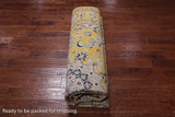 Gold Square Persian Nain Hand-Knotted Wool & Silk Rug - 8' 10" X 8' 10"