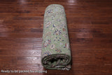 Green Persian Nain Handmade Wool & Silk Rug - 8' 2" X 10' 4"