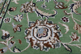 Green Persian Nain Handmade Wool & Silk Rug - 8' 2" X 10' 4"