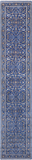 Blue Persian Nain Hand Knotted Wool & Silk Rug - 2' 7" X 14' 2"