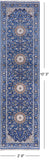 Blue Persian Nain Handmade Wool & Silk Rug - 2' 8" X 10' 3"