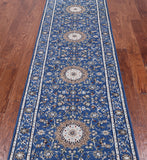 Blue Persian Nain Handmade Wool & Silk Rug - 2' 8" X 10' 3"