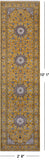 Gold Persian Nain Hand-Knotted Wool & Silk Runner Rug - 2' 8" X 10' 1"