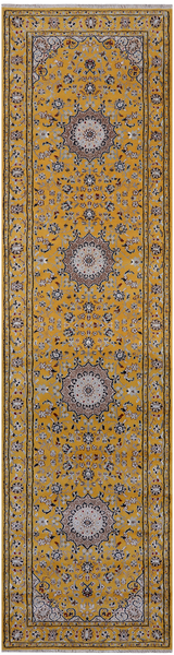 Gold Persian Nain Hand-Knotted Wool & Silk Runner Rug - 2' 8" X 10' 1"