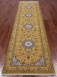 Gold Persian Nain Hand-Knotted Wool & Silk Runner Rug - 2' 8" X 10' 1"