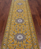 Gold Persian Nain Hand-Knotted Wool & Silk Runner Rug - 2' 8" X 10' 1"