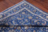 Blue Persian Nain Hand Knotted Wool & Silk Rug - 9' 0" X 19' 1"