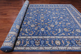 Blue Persian Nain Hand Knotted Wool & Silk Rug - 9' 0" X 19' 1"