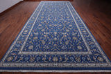Blue Persian Nain Hand Knotted Wool & Silk Rug - 9' 0" X 19' 1"