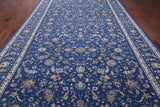 Blue Persian Nain Hand Knotted Wool & Silk Rug - 9' 0" X 19' 1"