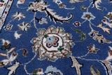 Blue Persian Nain Hand Knotted Wool & Silk Rug - 9' 0" X 19' 1"
