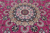Pink Square Persian Nain Hand-Knotted Wool & Silk Rug - 8' 1" X 8' 1"
