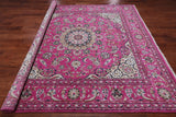 Pink Square Persian Nain Hand-Knotted Wool & Silk Rug - 8' 1" X 8' 1"
