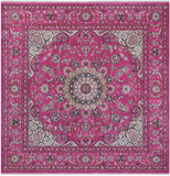 Pink Square Persian Nain Hand-Knotted Wool & Silk Rug - 8' 1" X 8' 1"