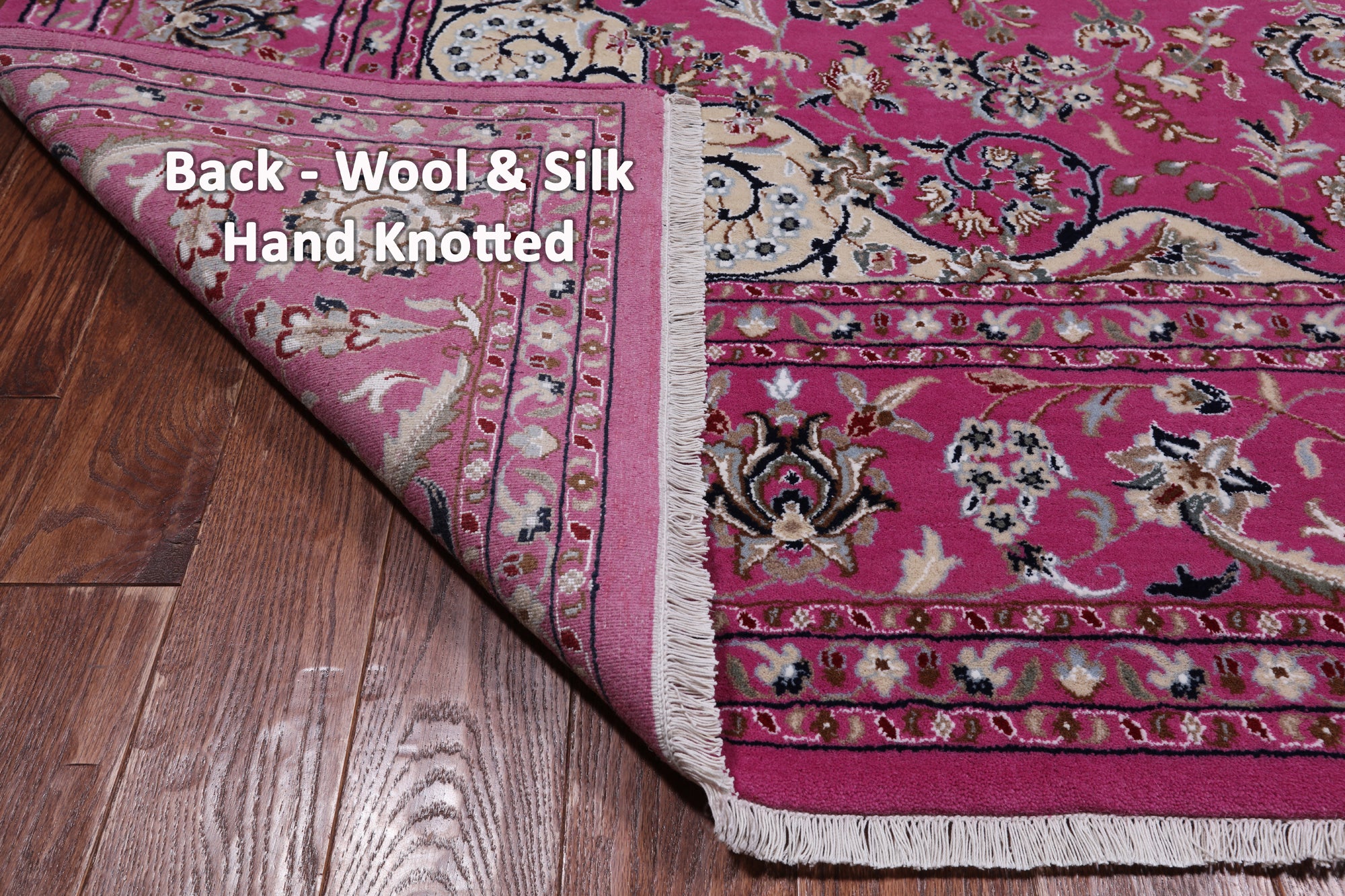 Pink Square Persian Nain Hand-Knotted Wool & Silk Rug - 8' 1" X 8' 1"