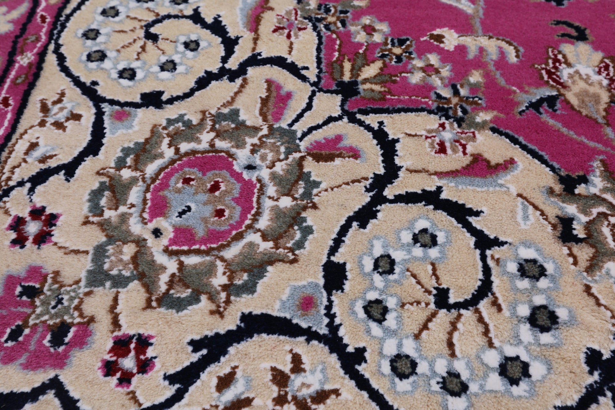Pink Square Persian Nain Hand-Knotted Wool & Silk Rug - 8' 1" X 8' 1"