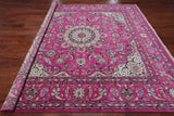 Pink Square Persian Nain Handmade Wool & Silk Rug - 9' 0" X 9' 0"