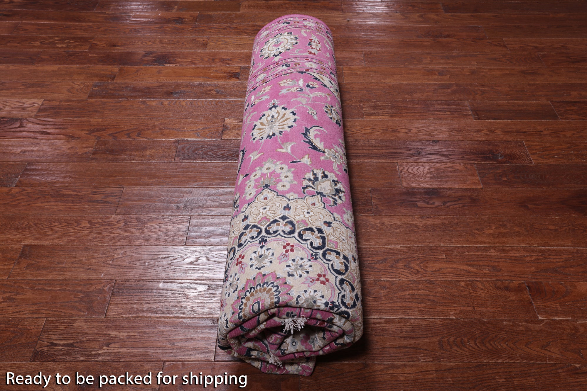 Pink Square Persian Nain Handmade Wool & Silk Rug - 9' 0" X 9' 0"