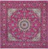 Pink Square Persian Nain Handmade Wool & Silk Rug - 9' 0" X 9' 0"