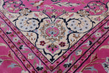 Pink Square Persian Nain Handmade Wool & Silk Rug - 9' 0" X 9' 0"