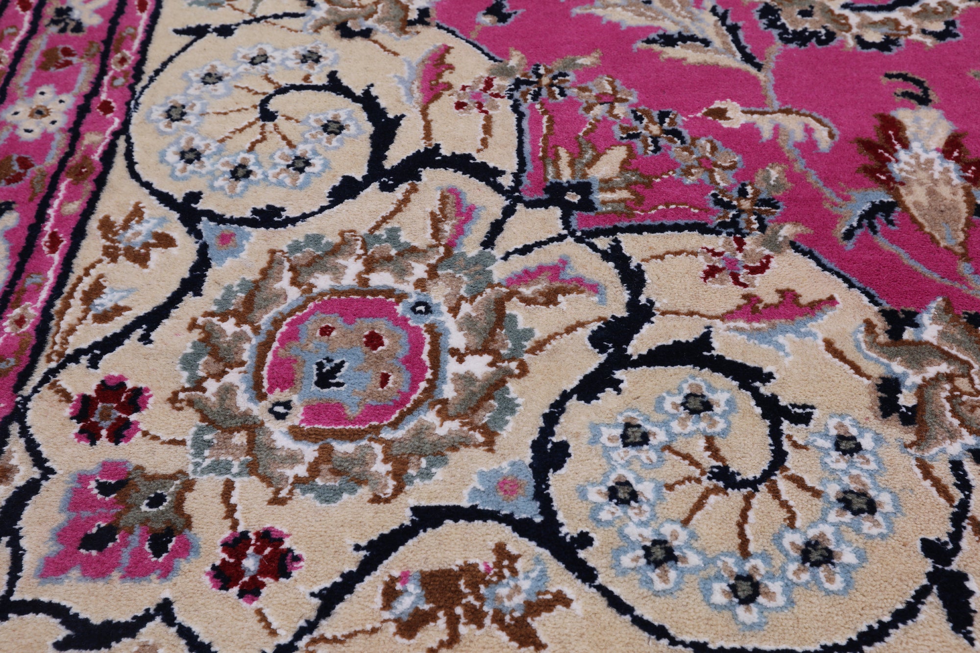Pink Square Persian Nain Handmade Wool & Silk Rug - 9' 0" X 9' 0"