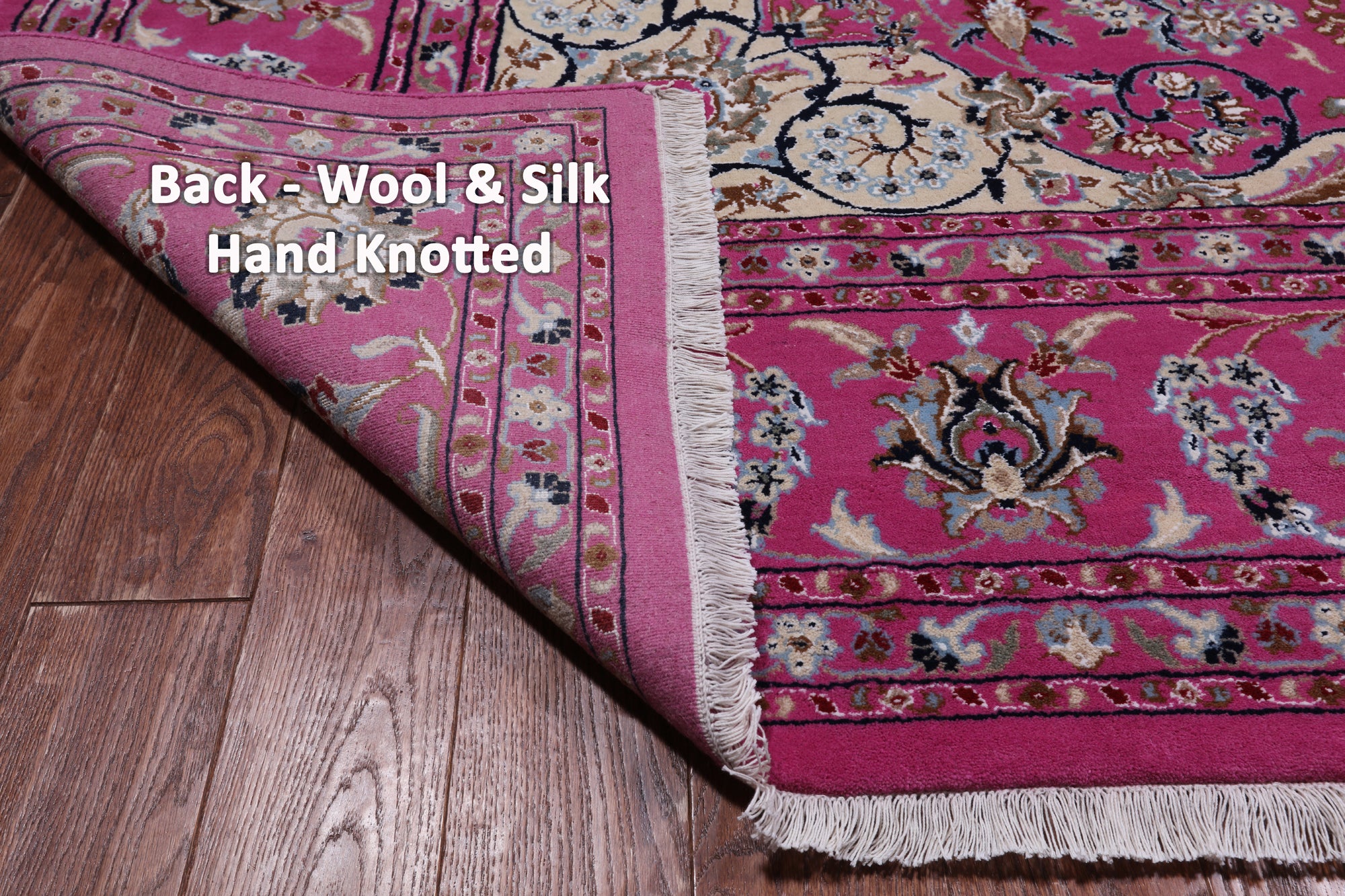 Pink Square Persian Nain Handmade Wool & Silk Rug - 9' 0" X 9' 0"