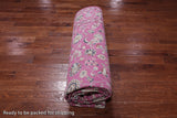 Pink Persian Nain Hand Knotted Wool & Silk Rug - 9' 1" X 12' 2"