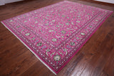 Pink Persian Nain Hand Knotted Wool & Silk Rug - 9' 1" X 12' 2"