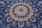 Blue Persian Nain Hand Knotted Wool & Silk Rug - 10' 3" X 14' 5"