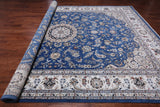 Blue Persian Nain Hand Knotted Wool & Silk Rug - 10' 3" X 14' 5"
