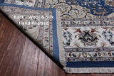 Blue Persian Nain Hand Knotted Wool & Silk Rug - 10' 3" X 14' 5"