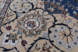 Blue Persian Nain Hand Knotted Wool & Silk Rug - 10' 3" X 14' 5"