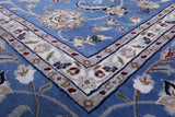 Blue Persian Nain Handmade Wool & Silk Rug - 9' 11" X 20' 4"