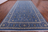 Blue Persian Nain Handmade Wool & Silk Rug - 9' 11" X 20' 4"
