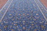 Blue Persian Nain Handmade Wool & Silk Rug - 9' 11" X 20' 4"