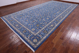 Blue Persian Nain Handmade Wool & Silk Rug - 9' 11" X 20' 4"