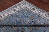 Blue Persian Nain Hand Knotted Wool & Silk Rug - 9' 0" X 12' 0"